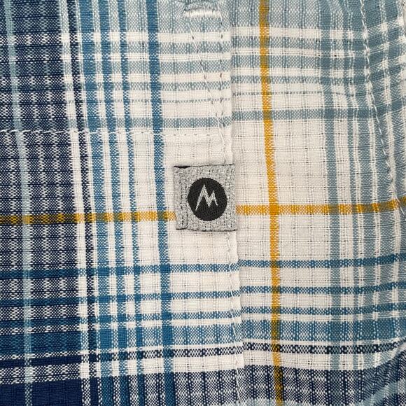 Marmot Men's Short Sleeve Button Up Shirt, Plaid, Sz. M Outdoor Workwear Hiking - Picture 7 of 11